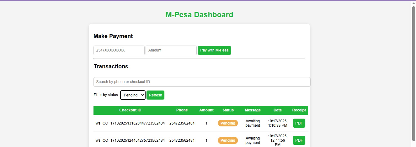 mpesa application-content